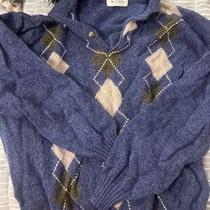 Vintage McDavis Wool Blue Argyle Sweater